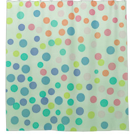 Cortina Para Chuveiro Pontos de configuração multicolorido no verde-ment