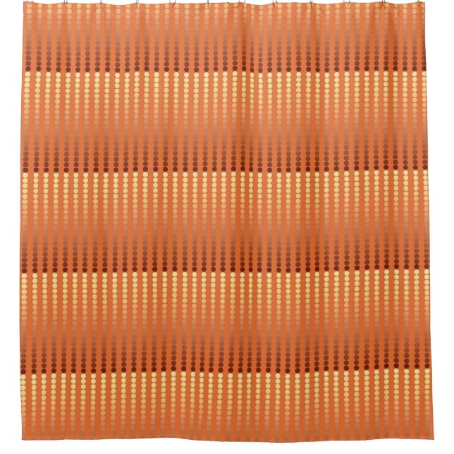 Cortina Para Chuveiro Pontos de Satin - ferrugem e ouro (Frente)