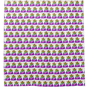 Cortina Para Chuveiro Princesa Coroa Arco-íris Emoji Tombadilho