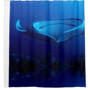 Cortina Para Chuveiro Raio de Manta gigante azul bonito