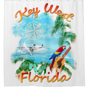 Cortina Para Chuveiro Rocha tropical de Key West