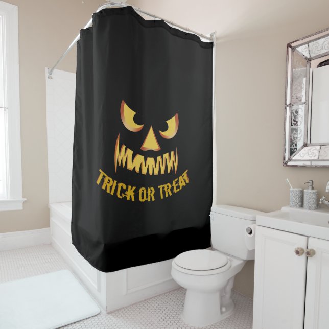 Cortina Para Chuveiro Rosto de abóbora para Helloween (In Situ)