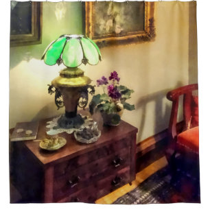 Cortina Para Chuveiro Sala de Estar Aconchegante com Abajur de Pétalas d