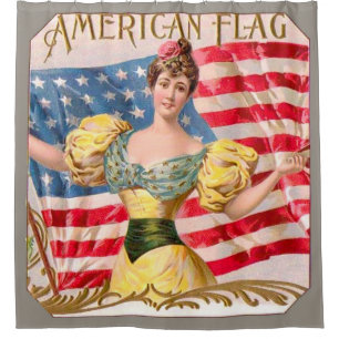 Cortina Para Chuveiro Senhora de Bandeira Americana Patriótica