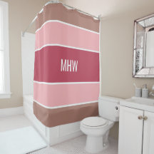 Stripes Cortina de chá monograma personalizada pad