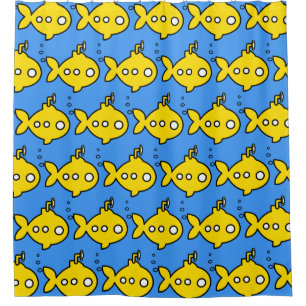 Cortina Para Chuveiro Submarino Goldfish