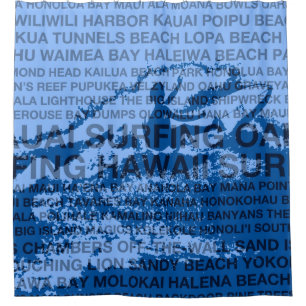Cortina Para Chuveiro Surfista Hawaii Cutback Havaiano