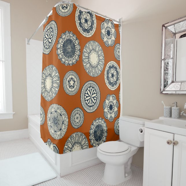 Cortina Para Chuveiro tangerina - mancha laranja (In Situ)