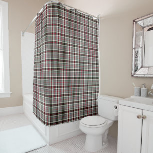 Cortina Para Chuveiro Tartan cinzento, vermelho, e preto de Thompson do