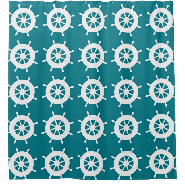 Cortina Para Chuveiro Tema do Barco náutico (Frente)