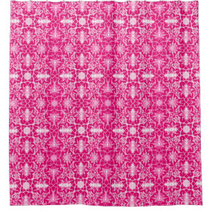 Cortina Para Chuveiro Teste padrão chinês de Nouveau da arte - rosa de