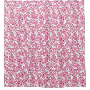 Cortina Para Chuveiro teste padrão cor-de-rosa do kawaii