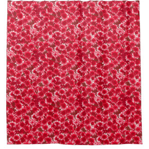 Cortina Para Chuveiro Teste padrão da dália, obscuridade - vermelho e