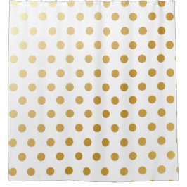 Cortina Para Chuveiro Teste padrão de bolinhas Dourado metálico