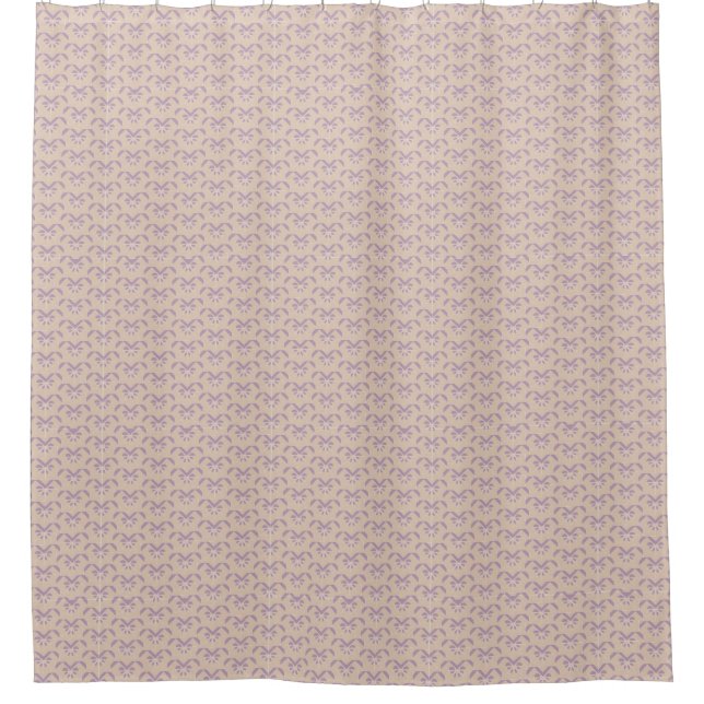 Cortina Para Chuveiro Teste padrão de cabeça para baixo da lavanda (Frente)