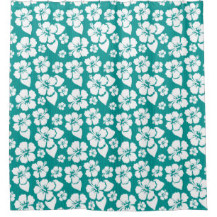 Cortina Para Chuveiro Teste padrão de flor havaiano do hibiscus