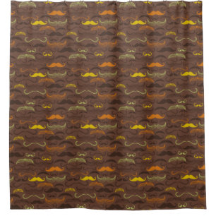 Cortina Para Chuveiro Teste padrão do bigode, estilo retro 5