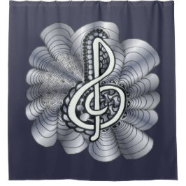 Cortina Para Chuveiro Treble Clef Music Lovers Personalizável