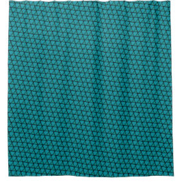 Cortina Para Chuveiro Triângulos Azul Teal Funky