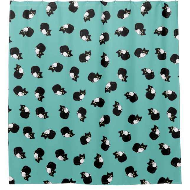Cortina Para Chuveiro Tuxedo Cat (Frente)