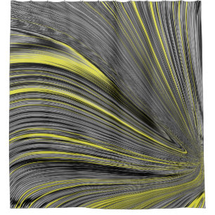 Cortina Para Chuveiro Urdidura amarela abstrata