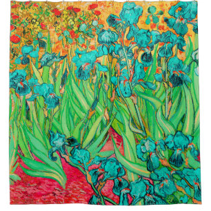 Cortina Para Chuveiro Van Gogh Irises/Teal/Rua. Remy