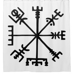 Cortina Para Chuveiro Vegvísir (Viking Compass)