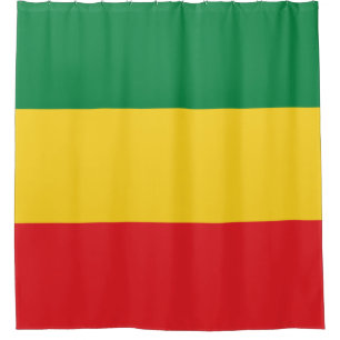 Cortina Para Chuveiro Verde, ouro (amarelo) e bandeira das cores