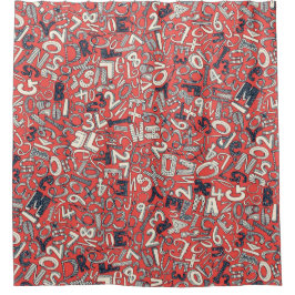 Cortina Para Chuveiro Vermelho coral A1B2C3