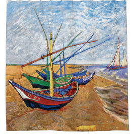 Cortina Para Chuveiro Vincent Van Gogh - Barcos De Pesca Na Praia