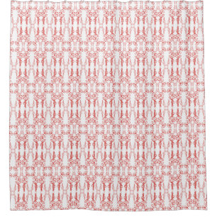 Cortina Para Chuveiro Vintage Floral Red on White Poppy Flower Outdoor