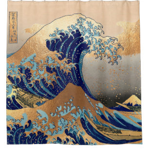 Cortina Para Chuveiro Vintage, Grande Onda, Hokusai 葛飾北斎の神奈川沖浪