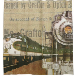 Cortina Para Chuveiro Vintage Train Impressão