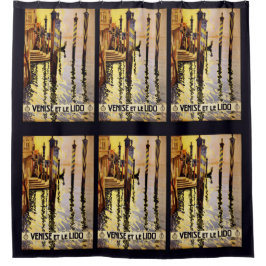 Cortina Para Chuveiro Vintage Veneice Itália Poster de viagens Cortina