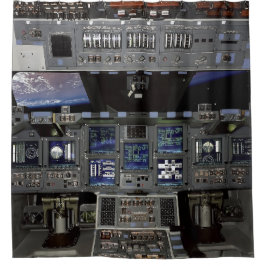 Cortina Para Chuveiro Visão da janela da cabine do ônibus espacial da NA