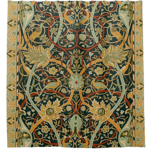 Cortina Para Chuveiro William Morris Oriental Carpet Art (Frente)