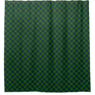 Cortina Para Chuveiro Xadrez azul verde Muir Moore tartan