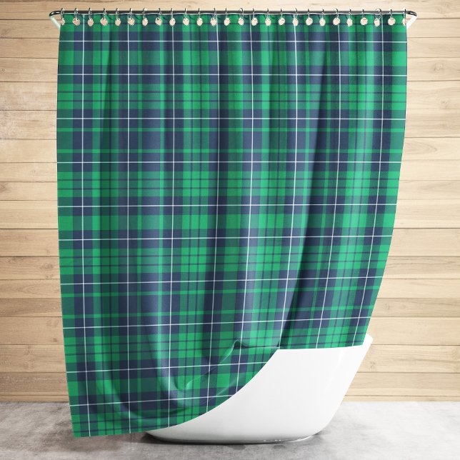Cortina Para Chuveiro Xadrez verde - Farmhouse Rustic (Green Plaid Pattern Rustic Farmhouse Shower Curtain)
