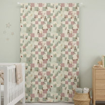Cortinas de berçário com charme cottagecore coelho