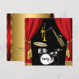 Cortinas de Convite de Música de Festa de Aniversá