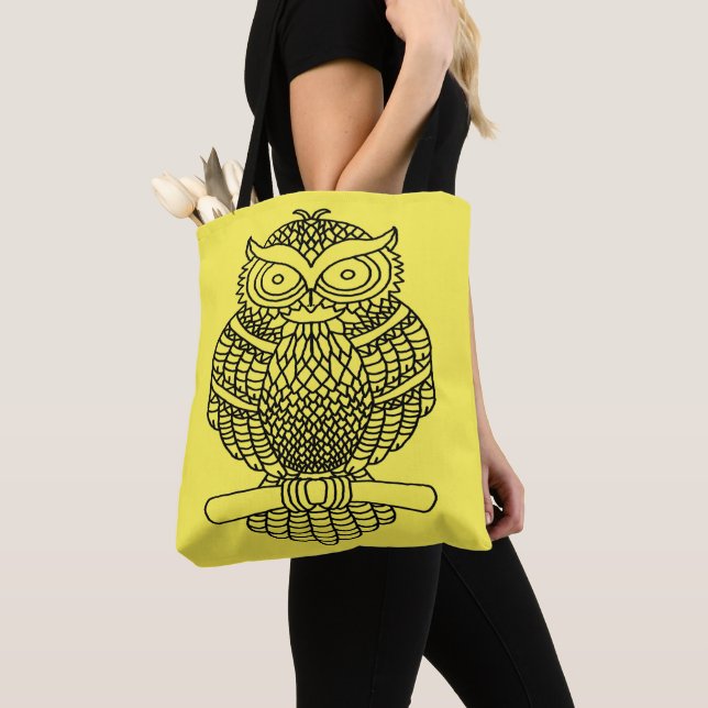 Coruja (amarela) - Tote (Close Up)