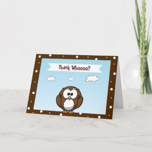 Coruja Bonita Obrigado Cartões