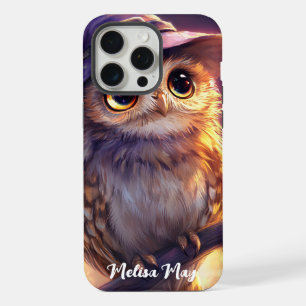 Coruja bonita Vestindo um chapéu de bruxa
