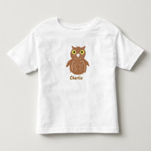 Coruja bonito de Brown, e nome, camiseta da