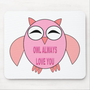 Coruja bonito Mousepad da mensagem do amor