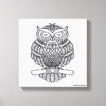 Coruja (branca) - Canvas