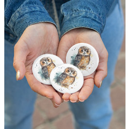 Coruja-branca em aquarela