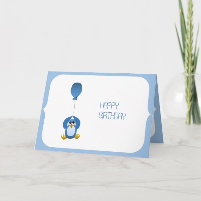 Coruja - Cartão de Aniversário Feliz (Frente)