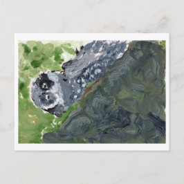 Coruja com cartão postal marmorizado