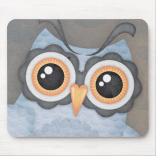 Coruja de Cinza azul - mouse pad